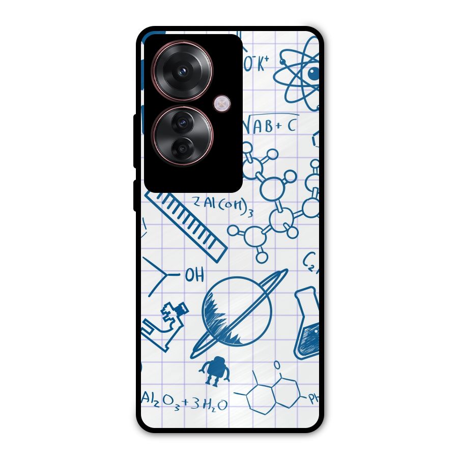 Science Notebook Metal Back Case for Oppo F25 Pro