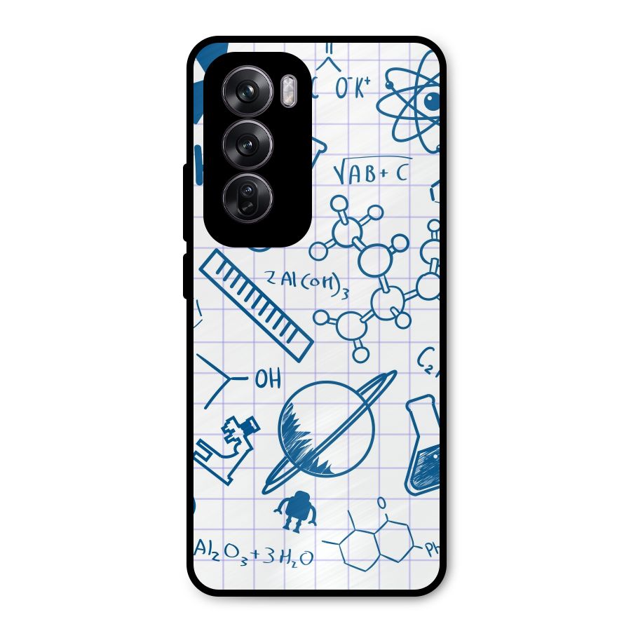 Science Notebook Metal Back Case for Oppo Reno12 Pro