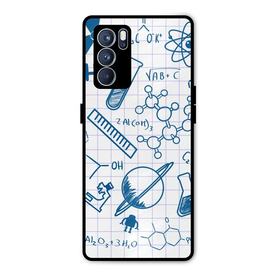 Science Notebook Metal Back Case for Oppo Reno6 Pro 5G