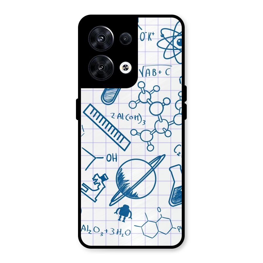 Science Notebook Metal Back Case for Oppo Reno8 5G