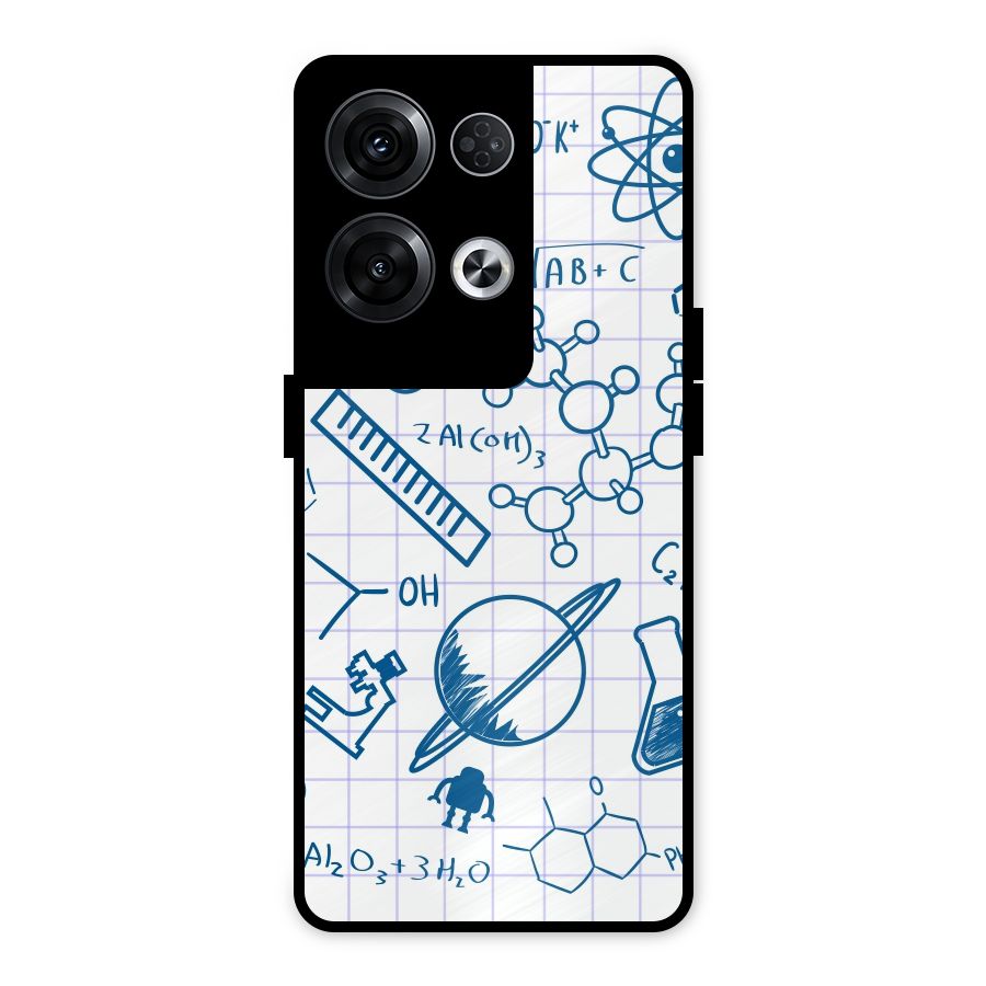 Science Notebook Metal Back Case for Oppo Reno8 Pro 5G