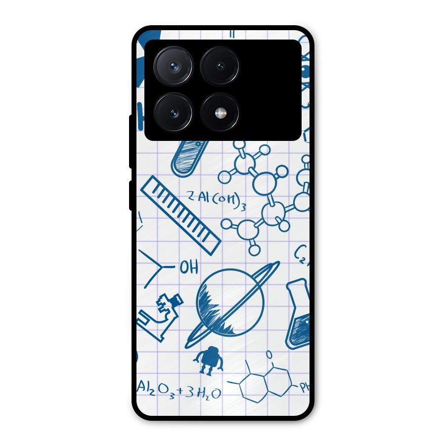 Science Notebook Metal Back Case for Poco X6 Pro