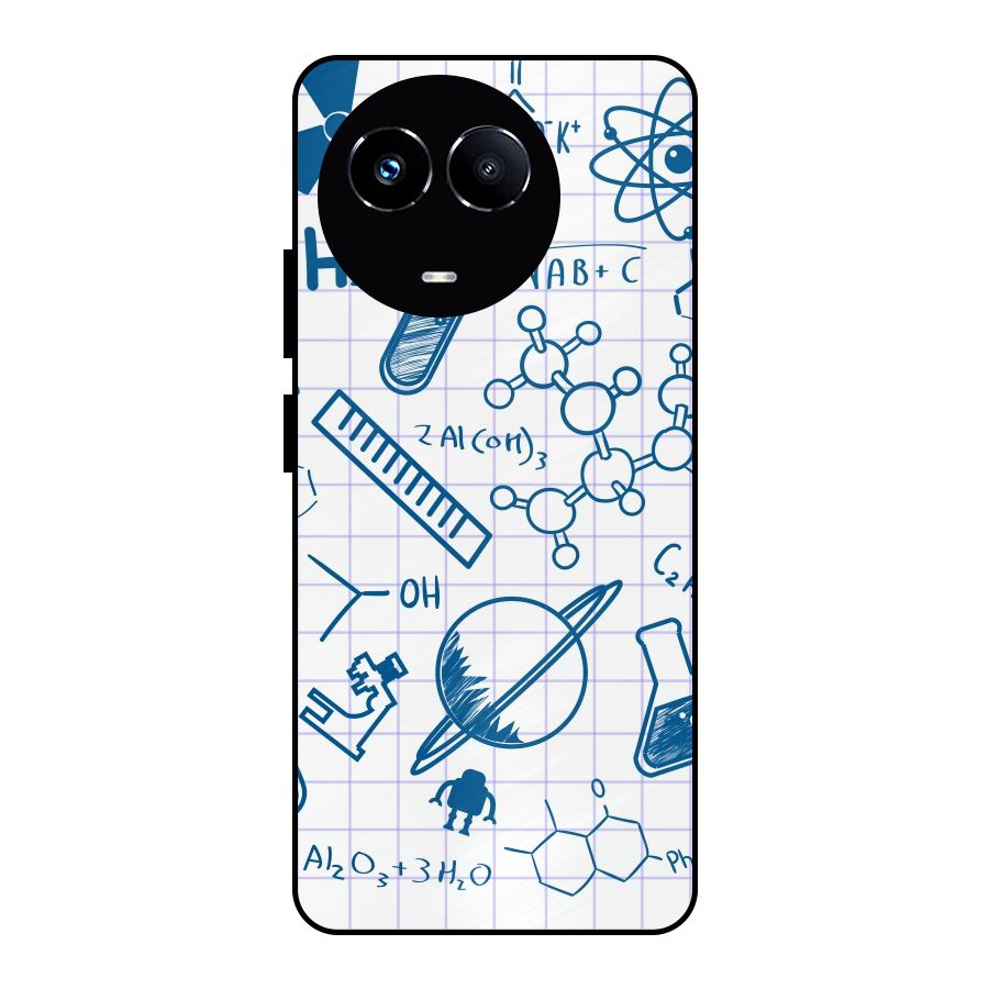 Science Notebook Metal Back Case for Realme 11X