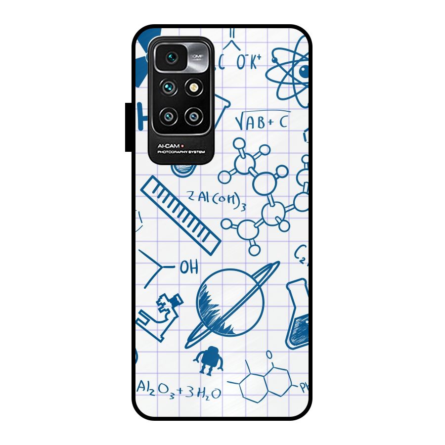 Science Notebook Metal Back Case for Redmi 10 Prime
