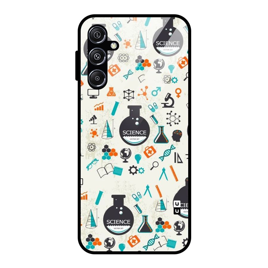 Science Side Glass Back Case for Galaxy M34 5G
