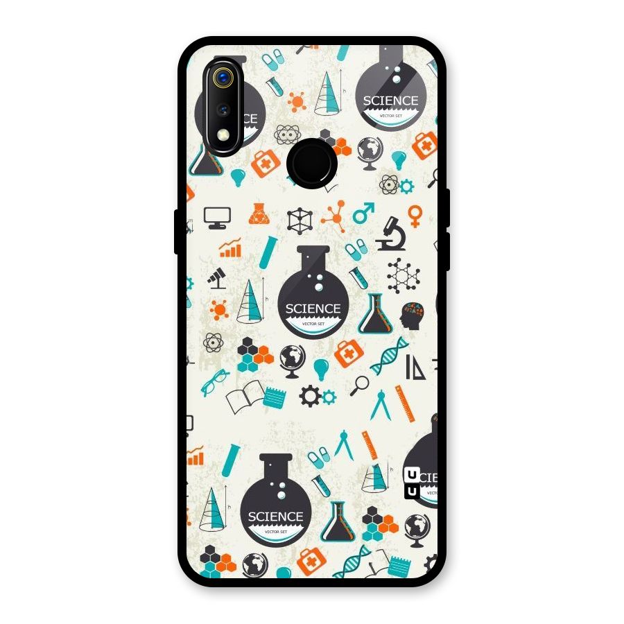 Science Side Glass Back Case for Realme 3
