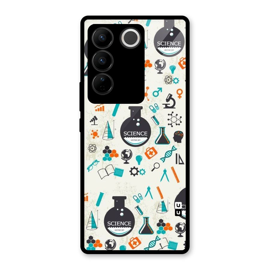 Science Side Glass Back Case for Vivo V27 Pro