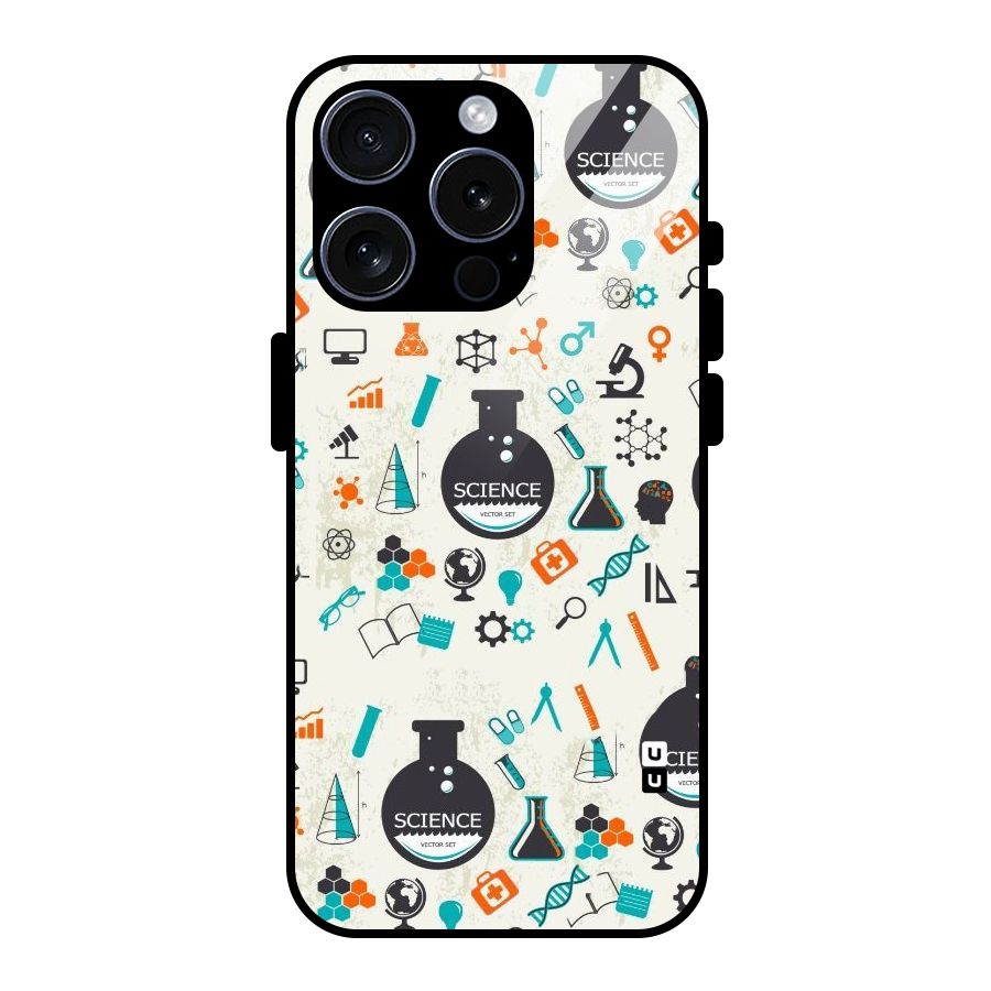 Science Side Glass Back Case for iPhone 15 Pro