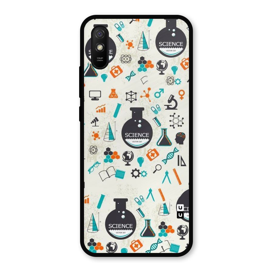 Science Side Metal Back Case for Redmi 9a