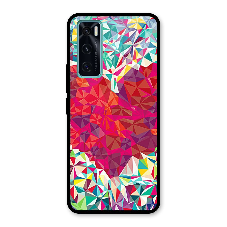 Scrumbled Heart Glass Back Case for Vivo V20 SE