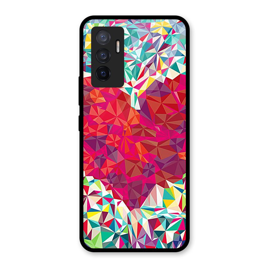 Scrumbled Heart Glass Back Case for Vivo V23e
