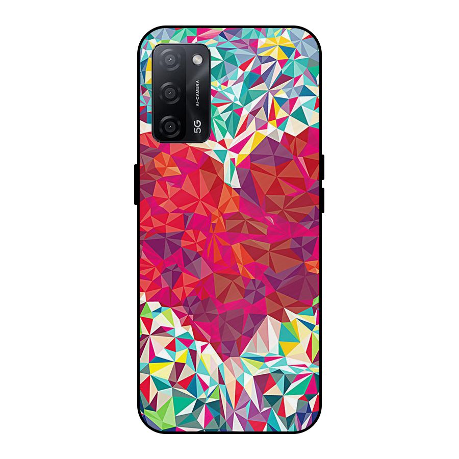 Scrumbled Heart Metal Back Case for Oppo A53s 5G