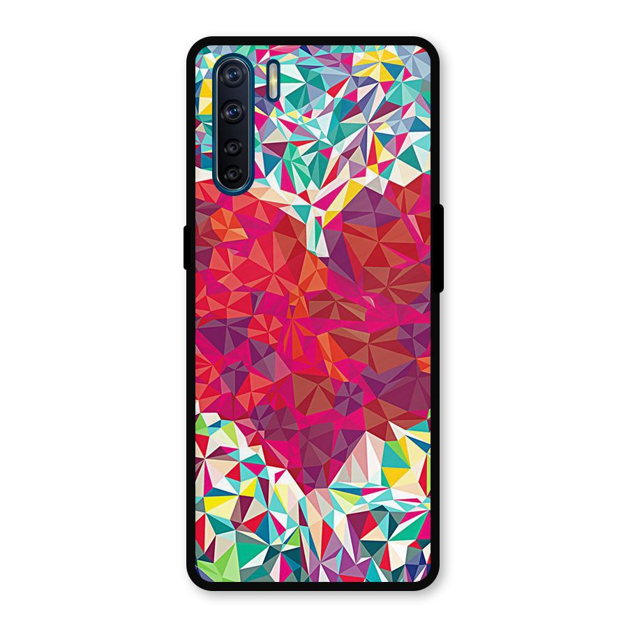 Scrumbled Heart Metal Back Case for Oppo F15