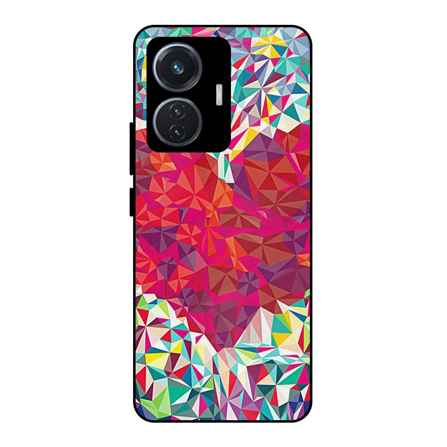 Scrumbled Heart Metal Back Case for Vivo T1 44W