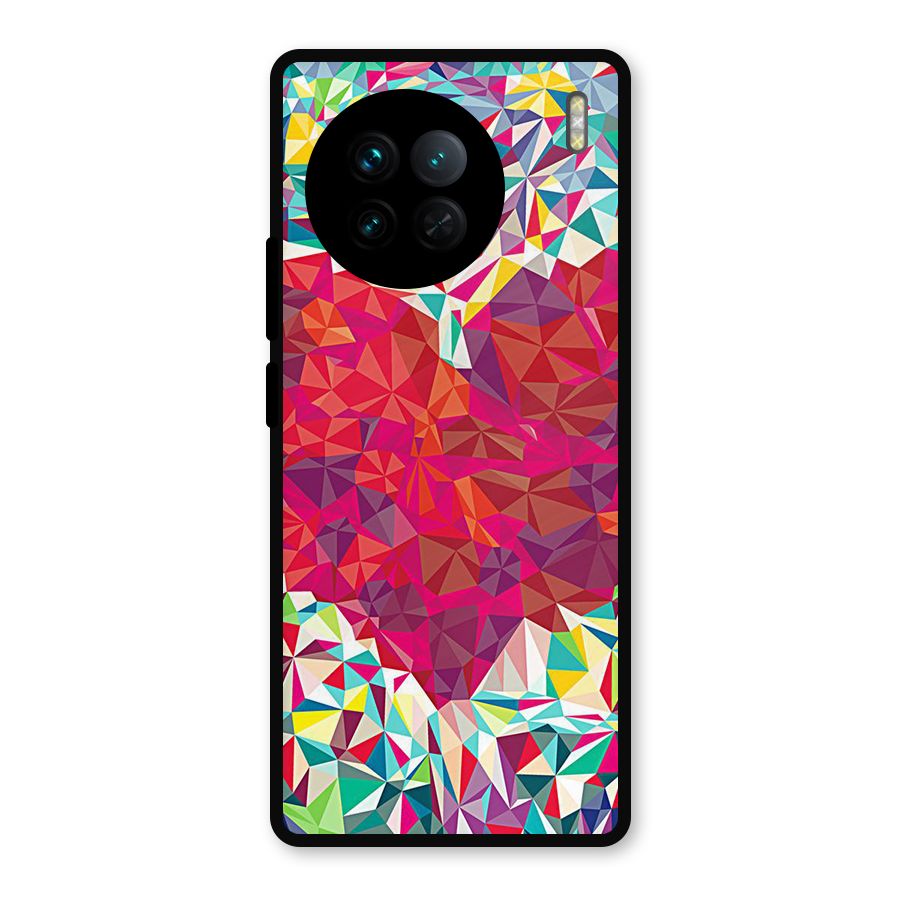 Scrumbled Heart Metal Back Case for Vivo X90