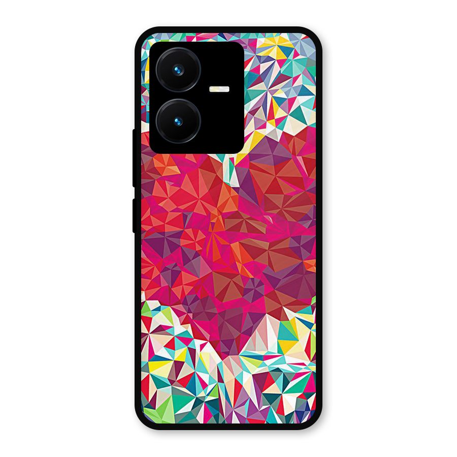 Scrumbled Heart Metal Back Case for Vivo Y22