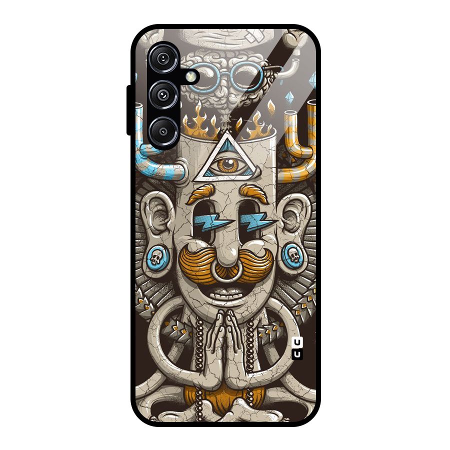 Sculpture Design Glass Back Case for Galaxy M34 5G