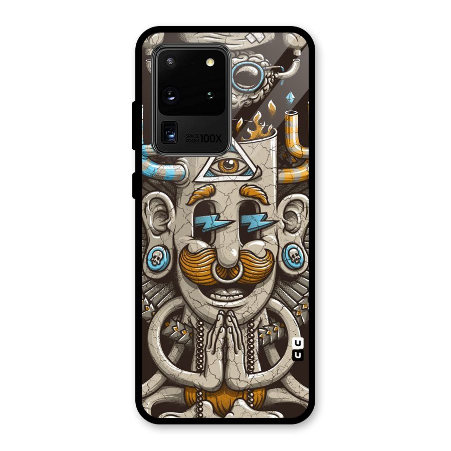 Sculpture Design Glass Back Case for Galaxy S20 Ultra