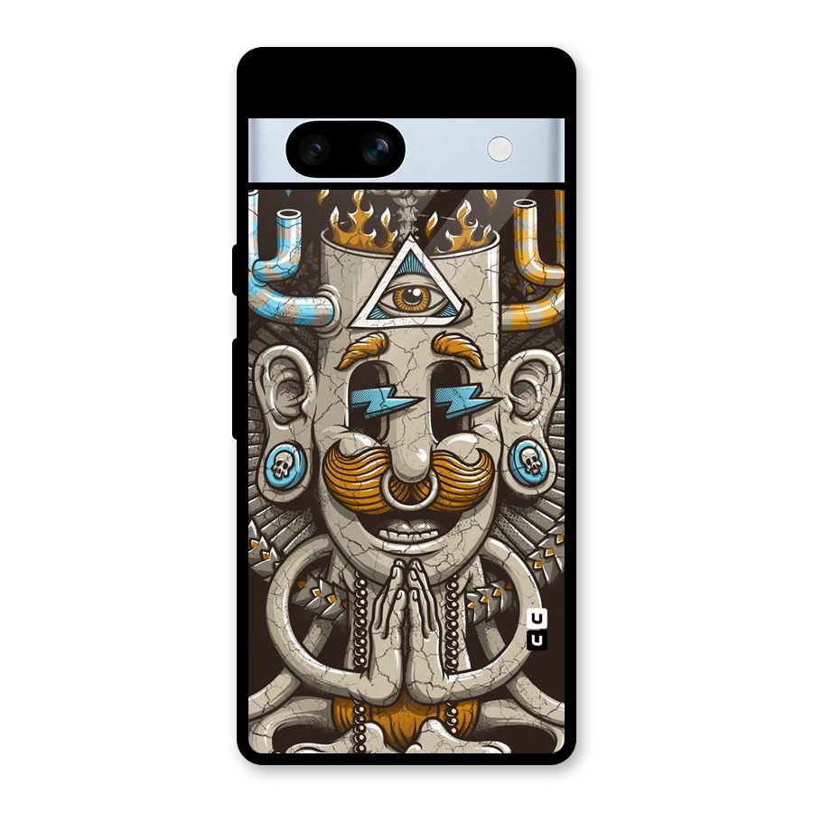 Sculpture Design Glass Back Case for Google Pixel 7a