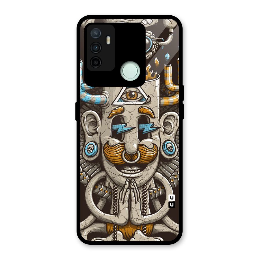 Sculpture Design Glass Back Case for Oppo A53