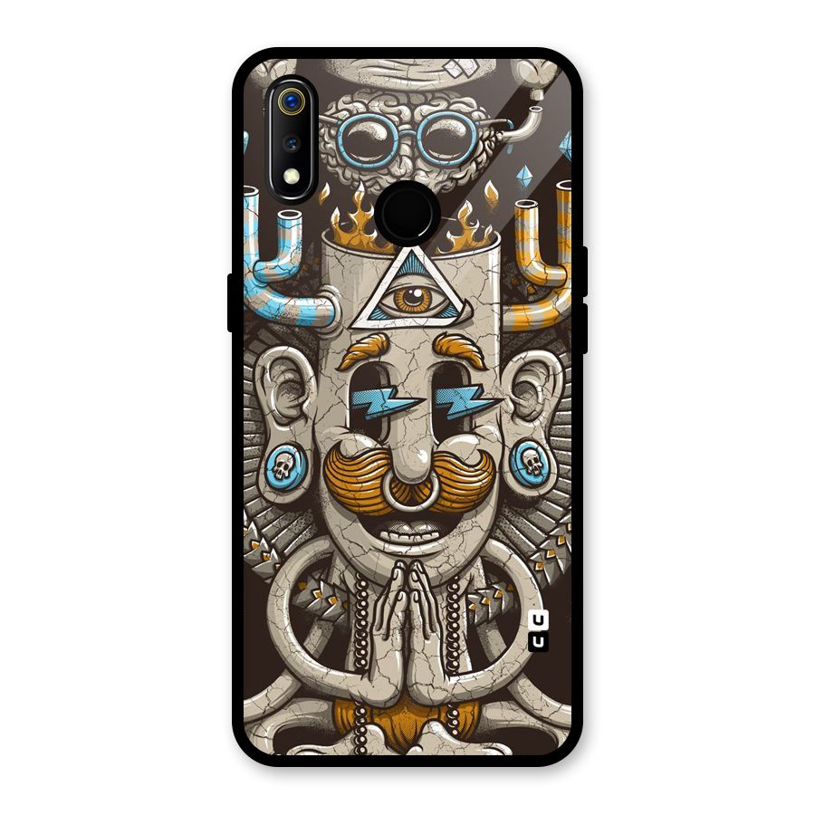 Sculpture Design Glass Back Case for Realme 3i
