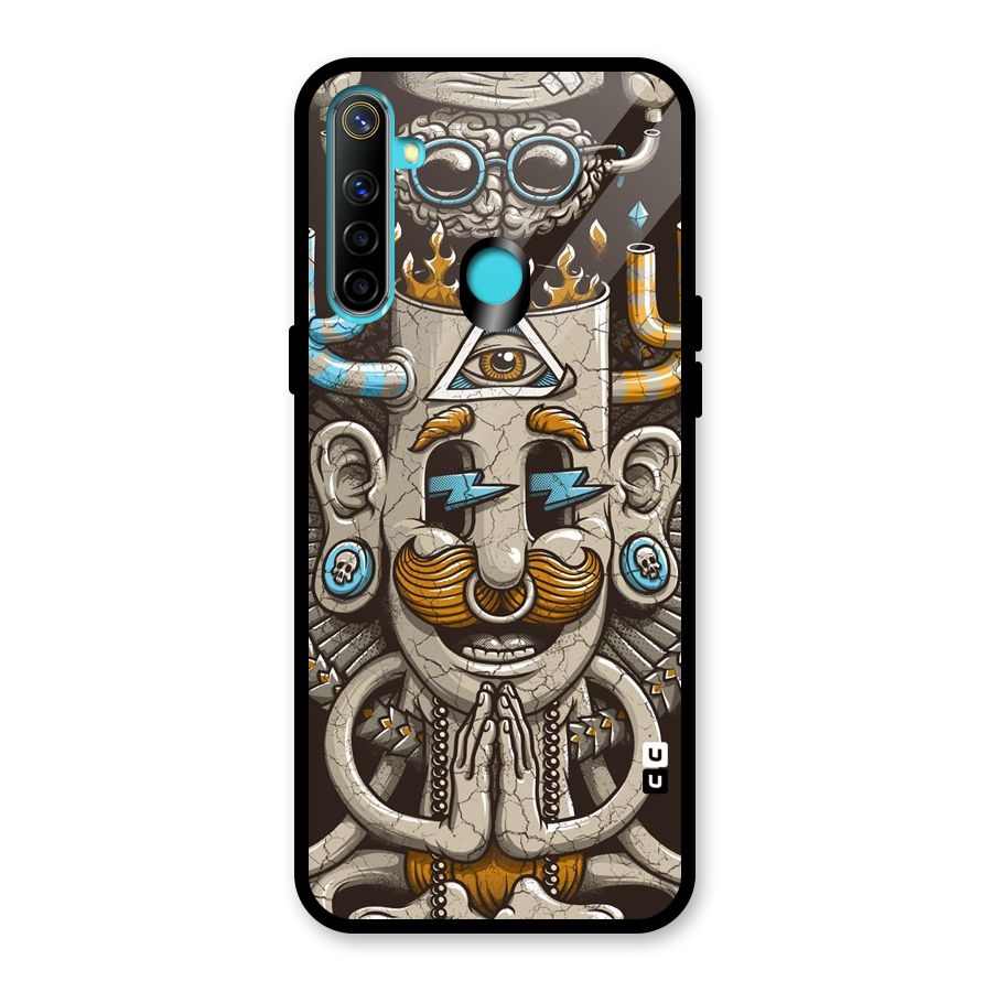 Sculpture Design Glass Back Case for Realme 5i