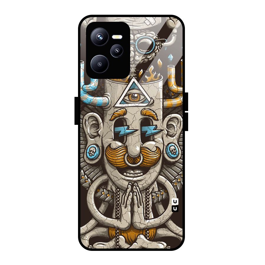 Sculpture Design Glass Back Case for Realme C35