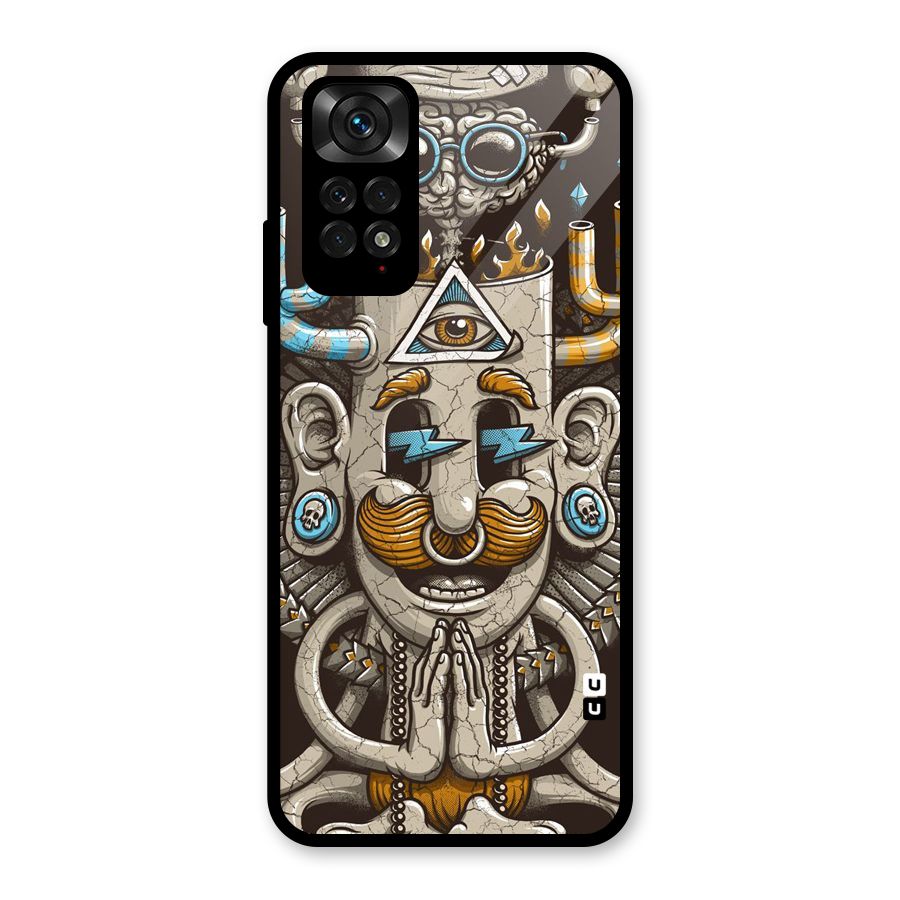 Sculpture Design Glass Back Case for Redmi Note 11S