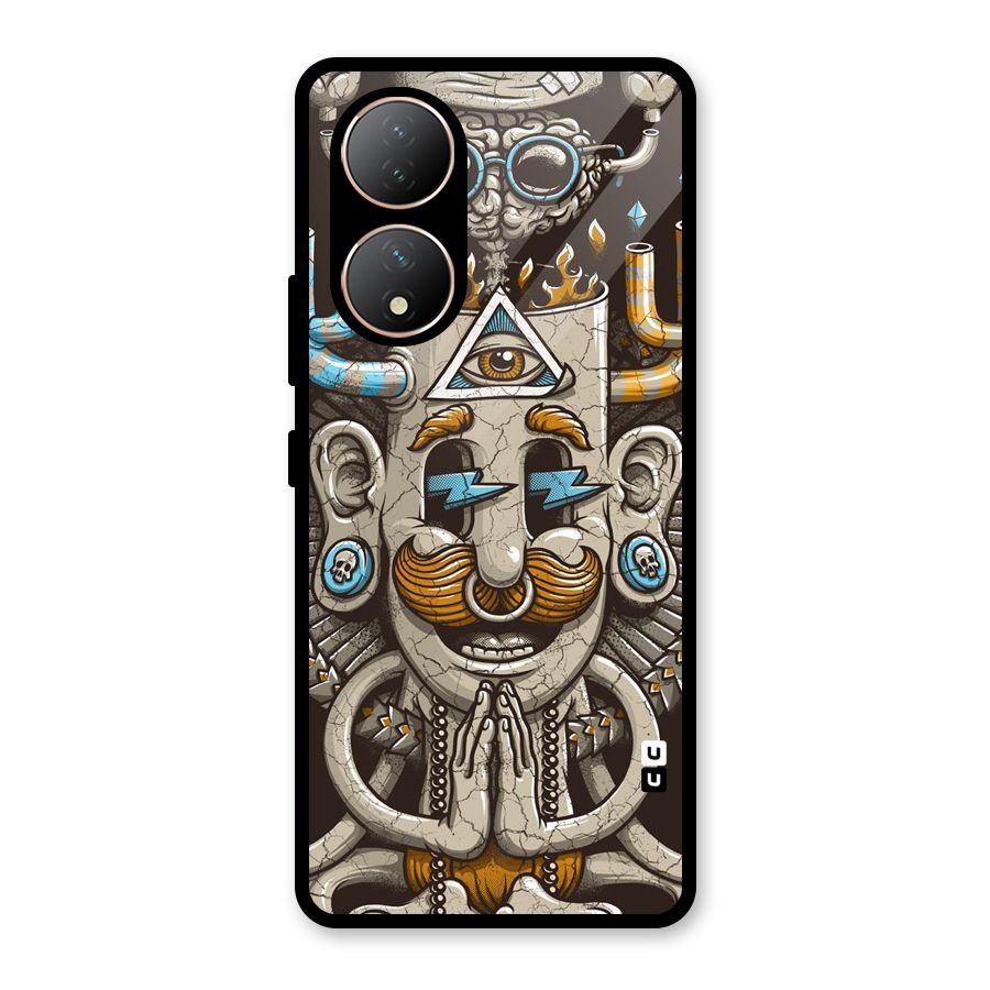 Sculpture Design Glass Back Case for Vivo Y100A
