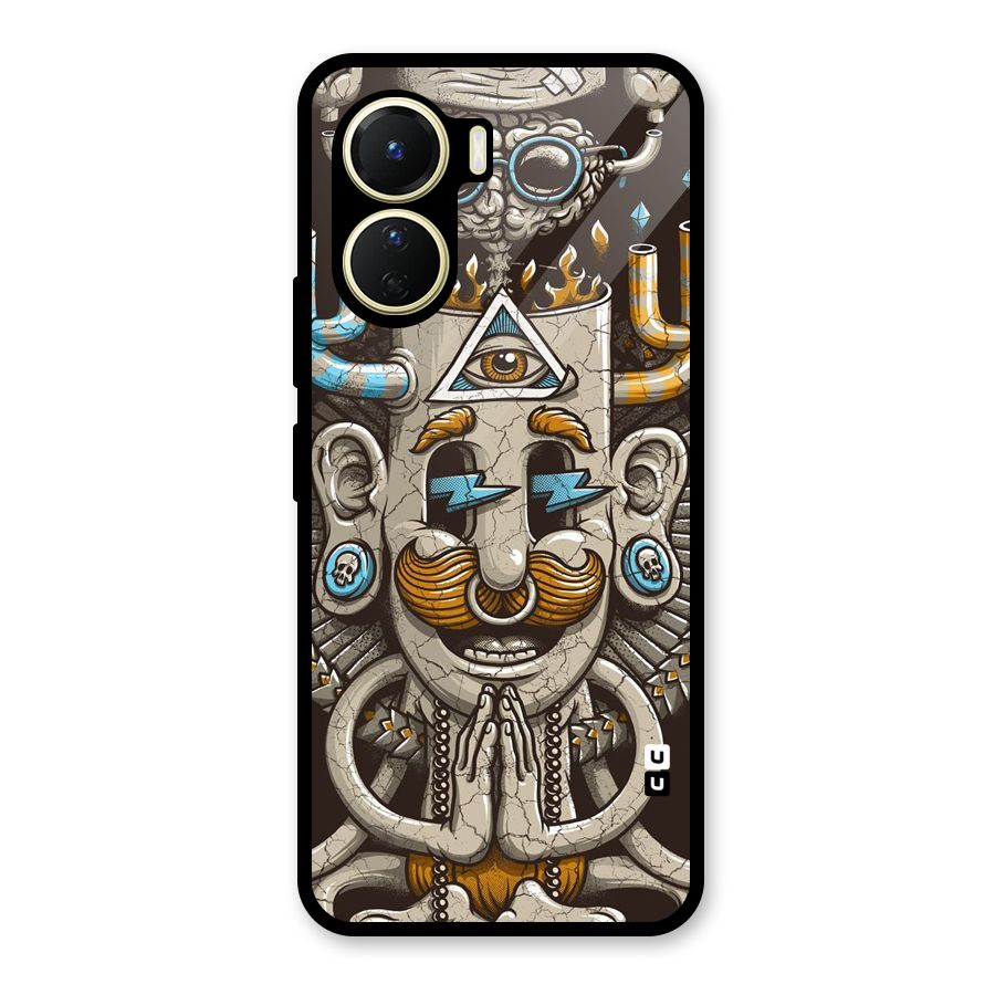 Sculpture Design Glass Back Case for Vivo Y16
