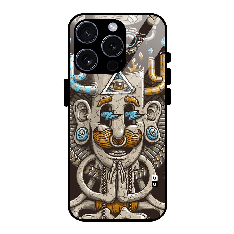 Sculpture Design Glass Back Case for iPhone 15 Pro