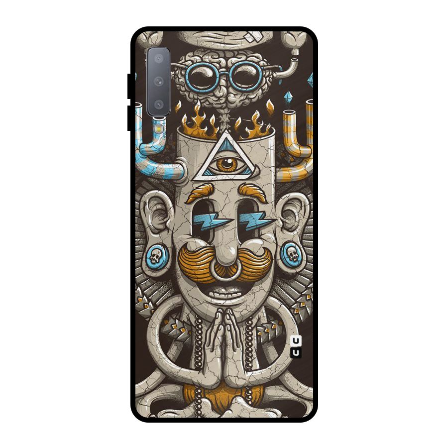Sculpture Design Metal Back Case for Galaxy A7 (2018)