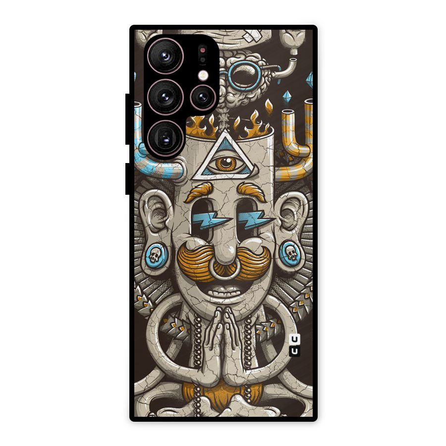 Sculpture Design Metal Back Case for Galaxy S22 Ultra 5G