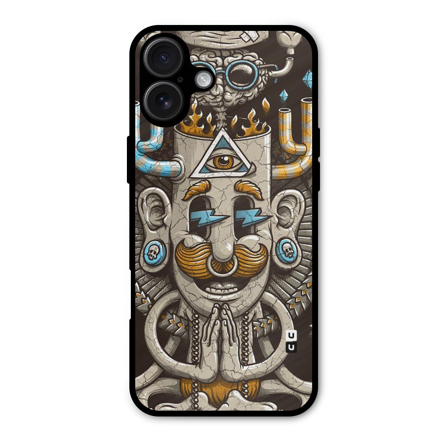 Sculpture Design Metal Back Case for iPhone 16 Plus