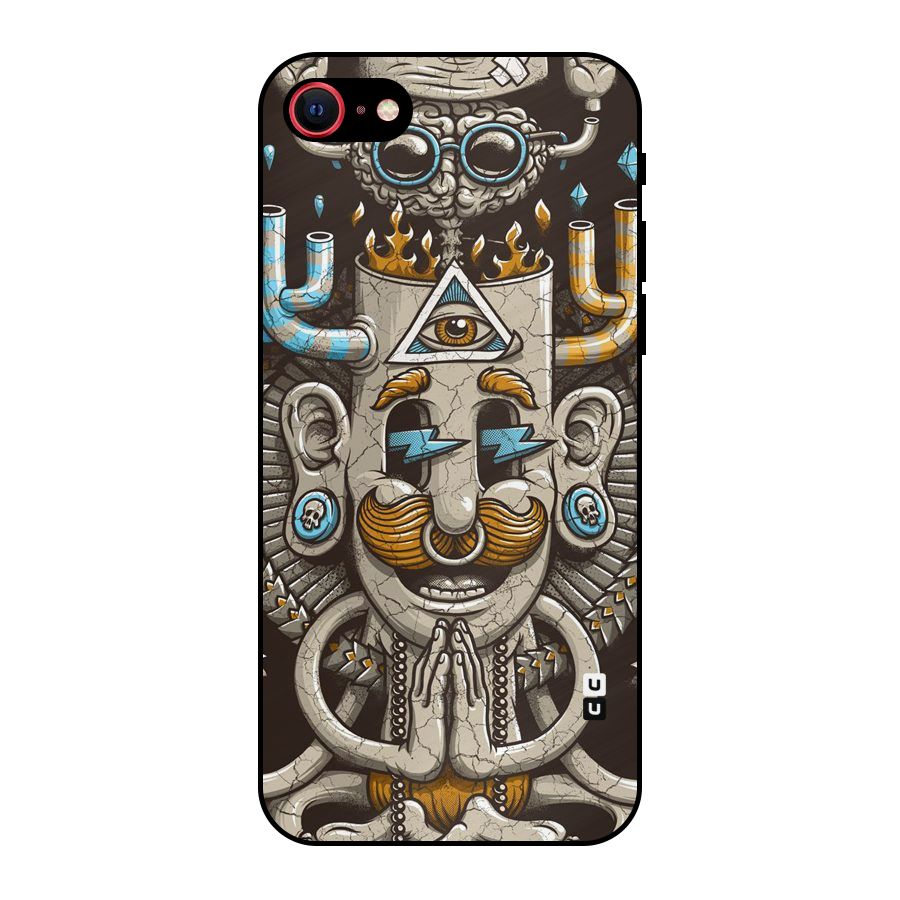 Sculpture Design Metal Back Case for iPhone 8
