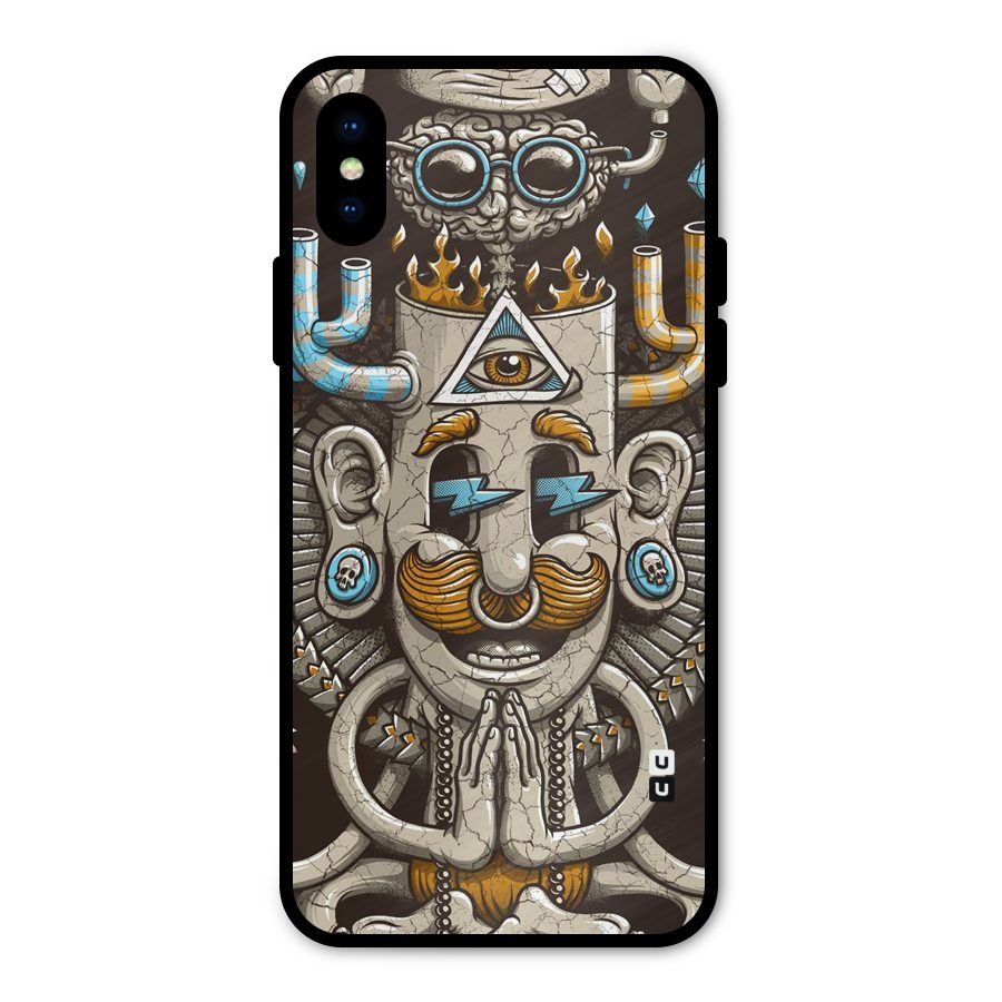Sculpture Design Metal Back Case for iPhone XS