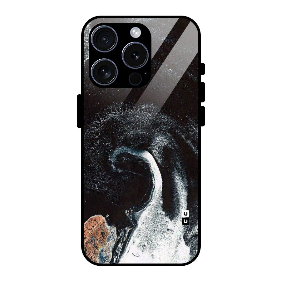 Sea Ice Space Art Glass Back Case for iPhone 15 Pro