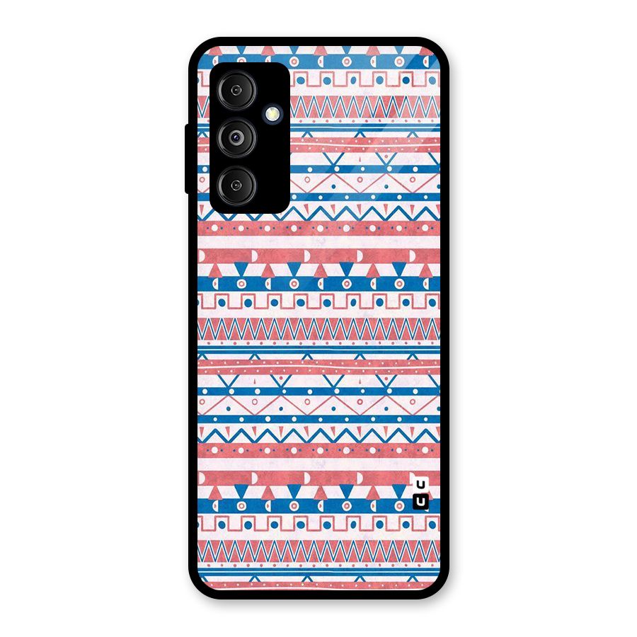 Seamless Ethnic Pattern Glass Back Case for Galaxy M14 5G