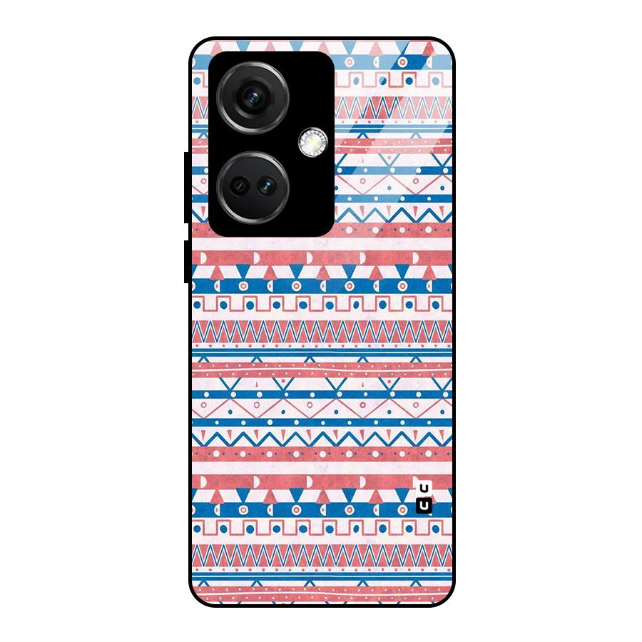 Seamless Ethnic Pattern Glass Back Case for OnePlus Nord CE 3 5G