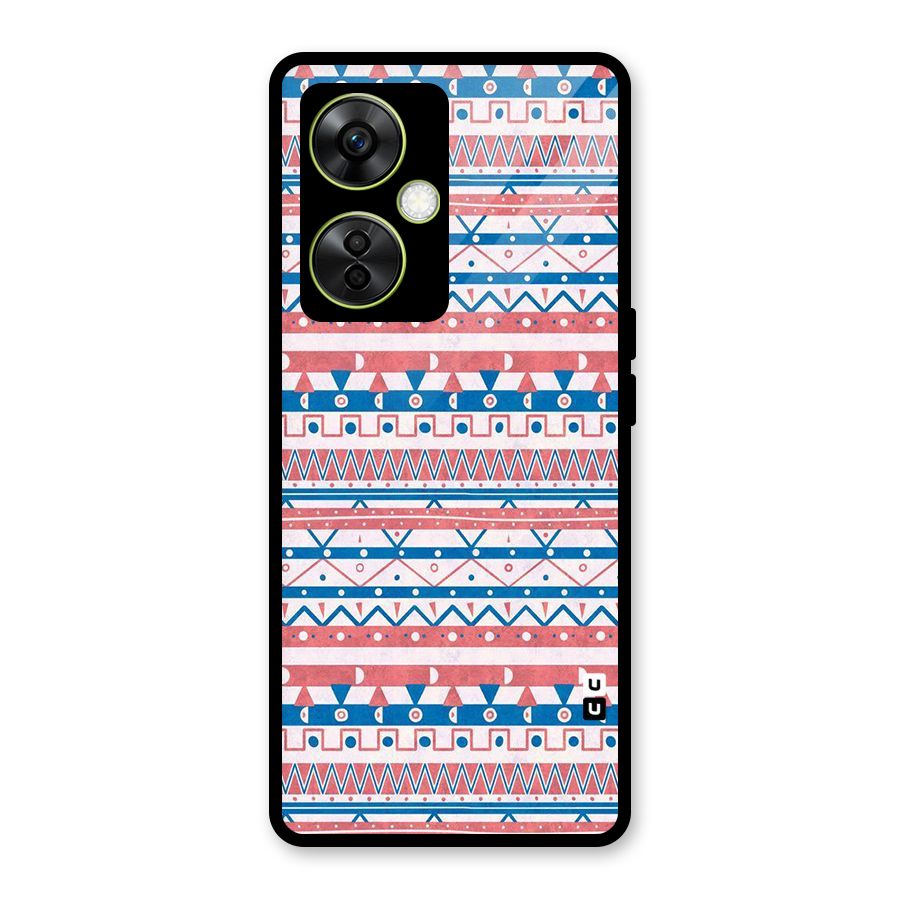 Seamless Ethnic Pattern Glass Back Case for OnePlus Nord CE 3 Lite