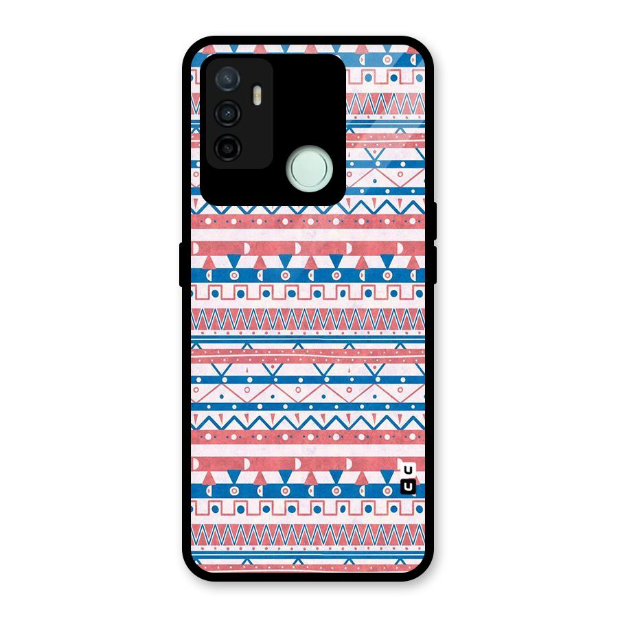 Seamless Ethnic Pattern Glass Back Case for Oppo A53