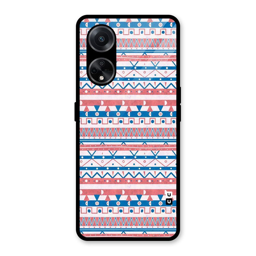 Seamless Ethnic Pattern Glass Back Case for Oppo F23