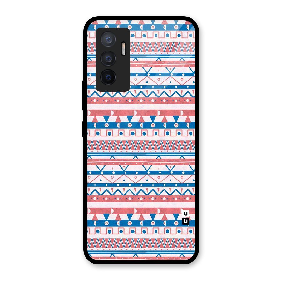 Seamless Ethnic Pattern Glass Back Case for Vivo V23e