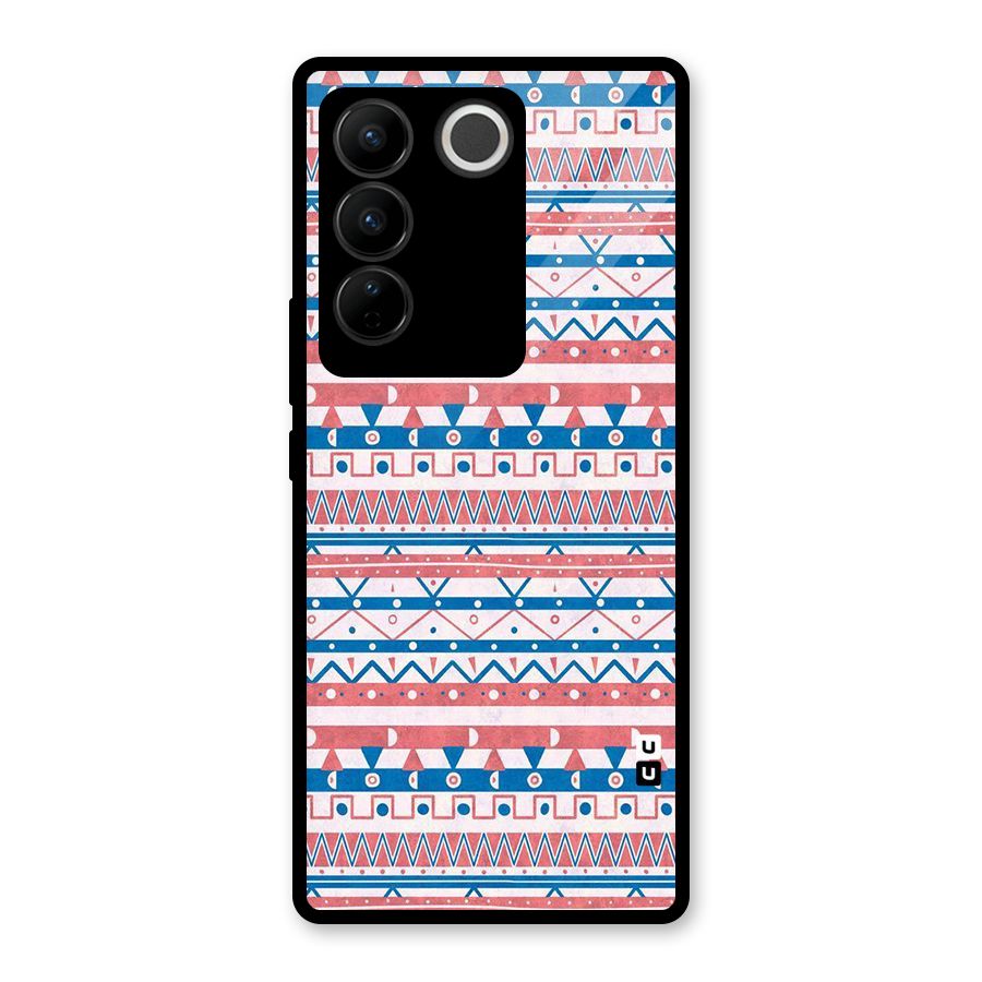 Seamless Ethnic Pattern Glass Back Case for Vivo V27