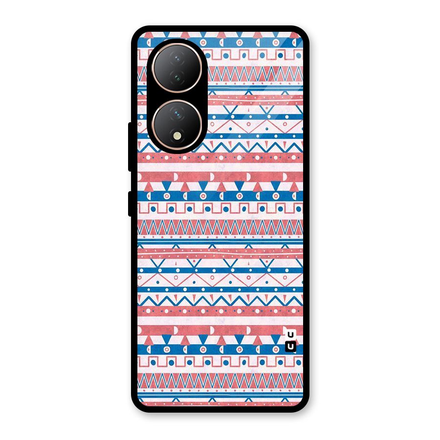 Seamless Ethnic Pattern Glass Back Case for Vivo Y100A