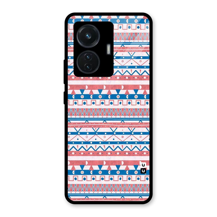 Seamless Ethnic Pattern Glass Back Case for iQOO Z6 44W