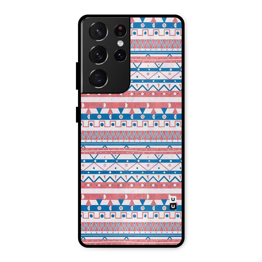 Seamless Ethnic Pattern Metal Back Case for Galaxy S21 Ultra 5G