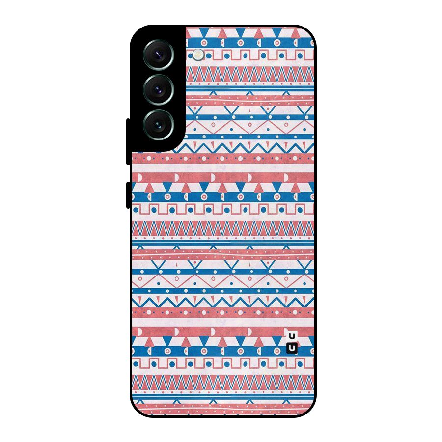 Seamless Ethnic Pattern Metal Back Case for Galaxy S22 Plus 5G