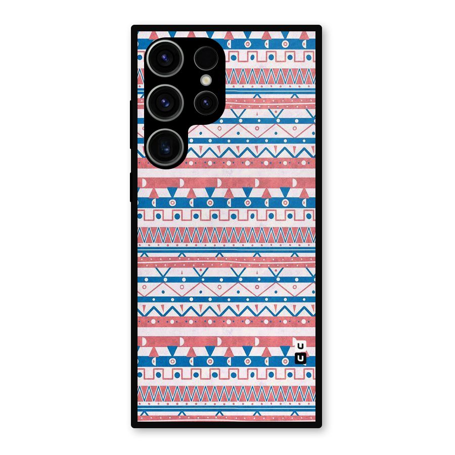 Seamless Ethnic Pattern Metal Back Case for Galaxy S23 Ultra