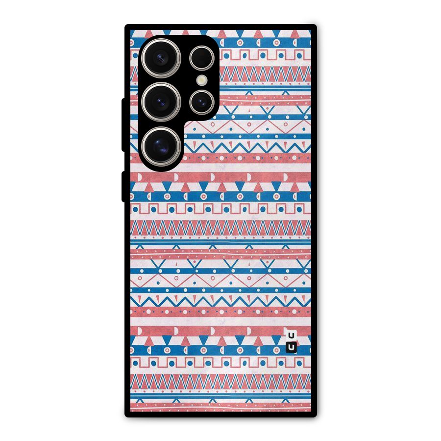 Seamless Ethnic Pattern Metal Back Case for Galaxy S24 Ultra